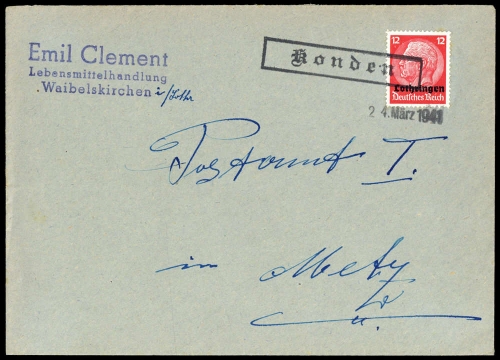 Deutsche Besetzung II. WK Lothringen, Brief