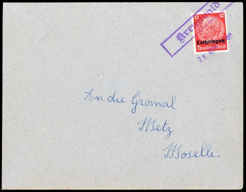 Deutsche Besetzung II. WK Lothringen, Brief