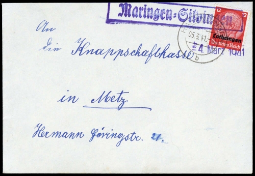 Deutsche Besetzung II. WK Lothringen, Brief