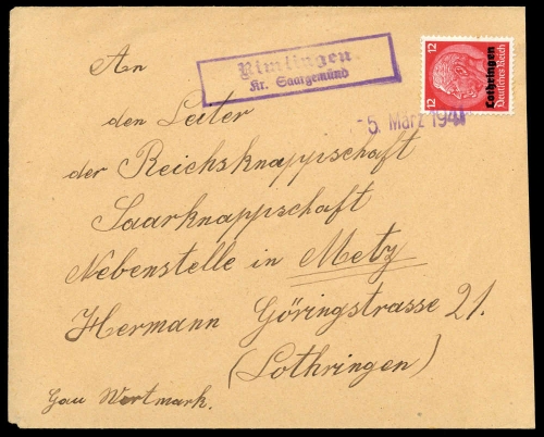 Deutsche Besetzung II. WK Lothringen, Brief