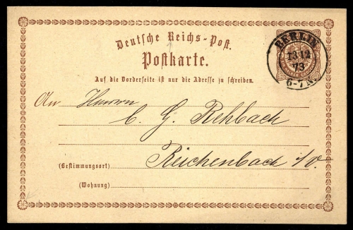 1873, Berliner Postgeschichte, Brief