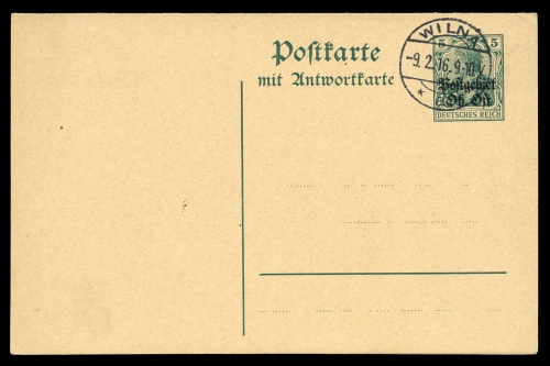 1916, Deutsche Besetzung I. WK Postgebiet Ober Ost, P 2, Brief