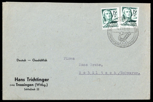 Französische Zone Württemberg, Brief