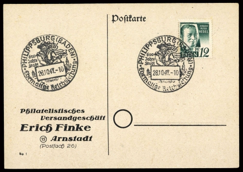 Französische Zone Baden, Brief