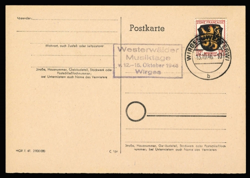 Französische Zone Rheinland Pfalz, Brief