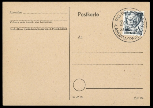 Französische Zone Rheinland Pfalz, Brief