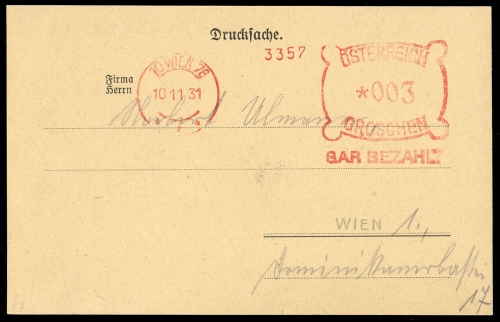 Österreich, Brief