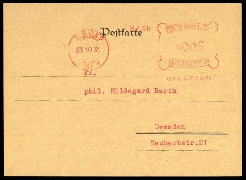 Österreich, Brief