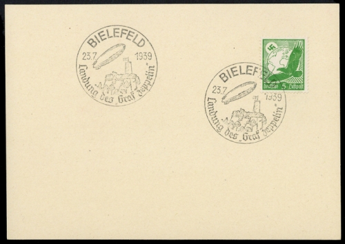 1939, Zeppelin,Zeppelinpost LZ 130,Deutschlandfahrten, Si 459 I, ...