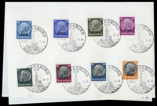 1940, Deutsche Besetzung II. WK Elsass, 1-16, Briefst.