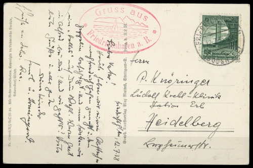1938, Zeppelin, Zeppelin Postkarten, Luftschiffhäfen, Brief