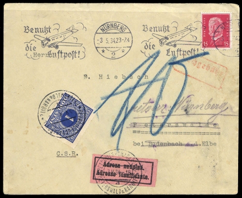 1934, Deutsches Reich, 414 u.a., Brief