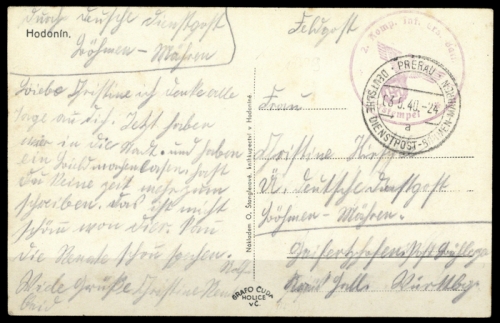 1940, Böhmen und Mähren, Brief