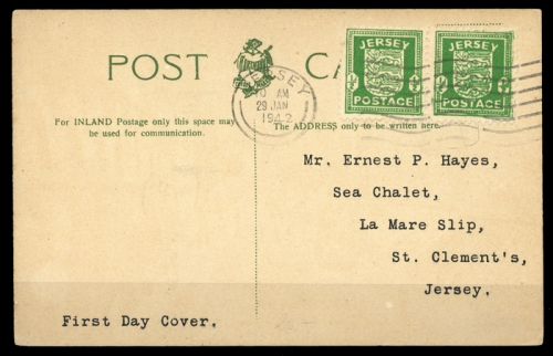 1942, Deutsche Besetzung II. WK Jersey, 1 (2), FDC
