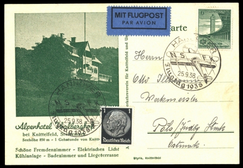 1938, Luftfahrt,Flug Ereignisse,- 1933,, Brief
