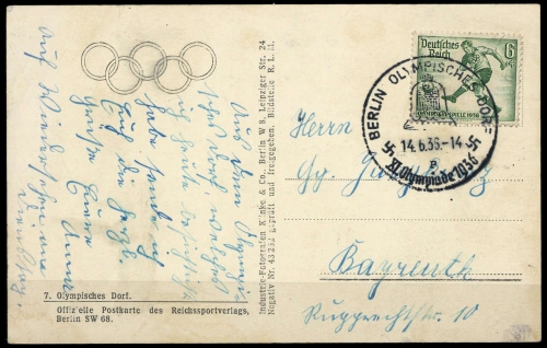 1936, Sport u. Spiel,Olympia Berlin 1936, Brief