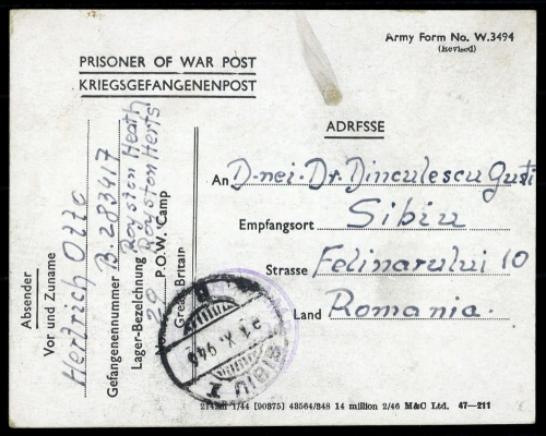 1946, Kriegsgefangenenlagerpost, Brief