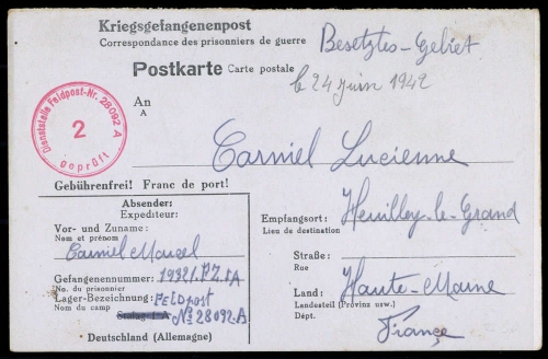 1942, Kriegsgefangenenlagerpost, Brief
