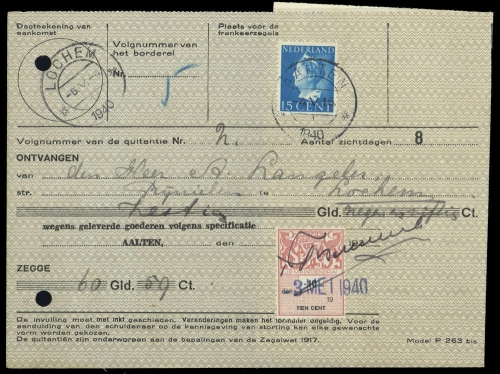 1940, Niederlande, Brief