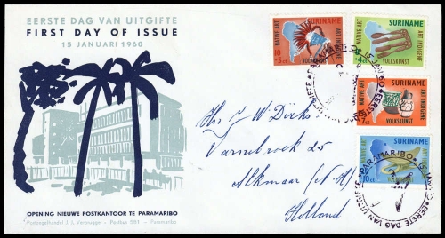 1960, Surinam, 371-74, FDC