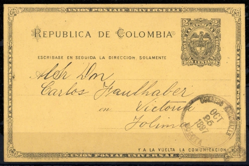 1887, Kolumbien, P 8, Brief
