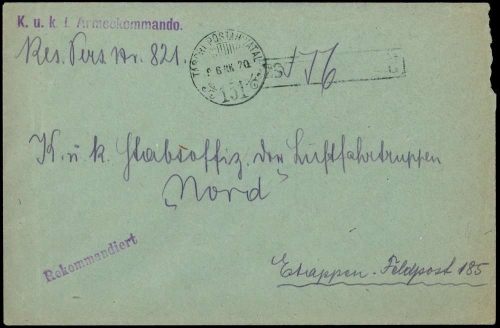 Österreich Feldpost Allgemeine Ausgaben, Brief