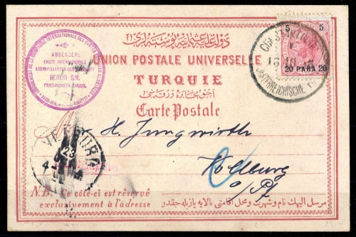1890, Österreich Post in der Levante, 22, Brief