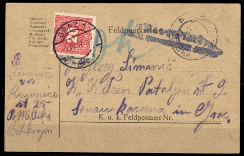 1917, Österreich Feldpost Allgemeine Ausgaben, P 49, Brief