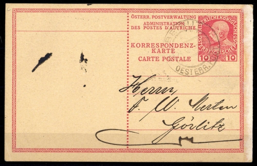 1908, Österreich Post in der Levante, P 28, Brief