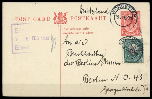 1922, Südafrika, P 7 u.a., Brief