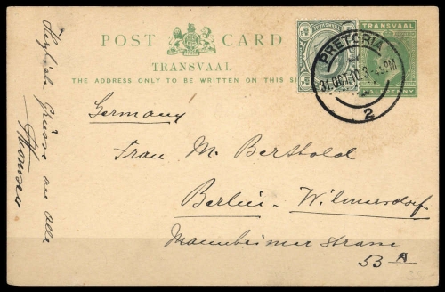 1902, Transvaal, P 10 u.a., Brief