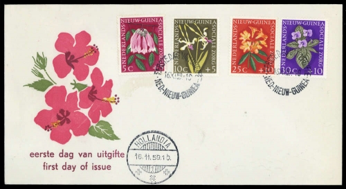 1959, Niederländisch Neuguinea West Neuguinea, 57-60, FDC