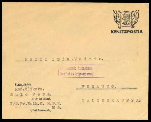 1940, Finnland, Brief