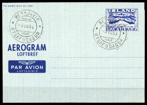 1951, Island, LF 3 I, FDC