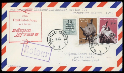 1961, Belgien, 1244 u.a., Brief