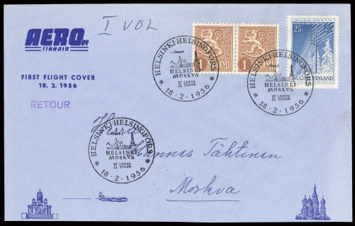 1956, Finnland, 452 u.a., Brief
