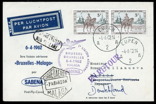 1962, Belgien, 1272 (2), Brief