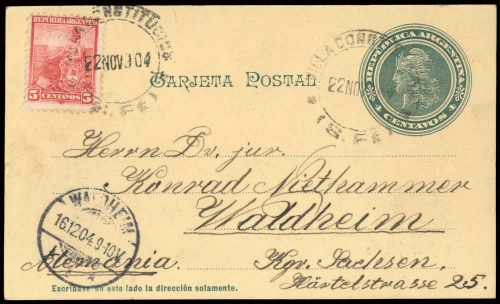 1904, Argentinien, 104 u.a., Brief