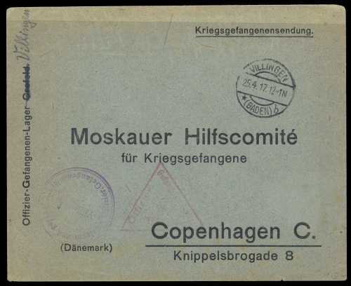 1917, Kriegsgefangenenlagerpost, Brief