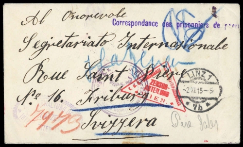 1915, Kriegsgefangenenlagerpost, Brief