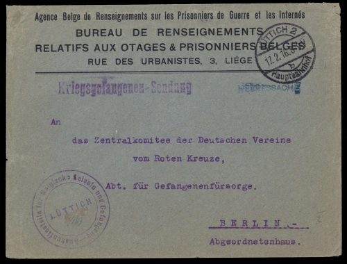 1916, Kriegsgefangenenlagerpost, Brief