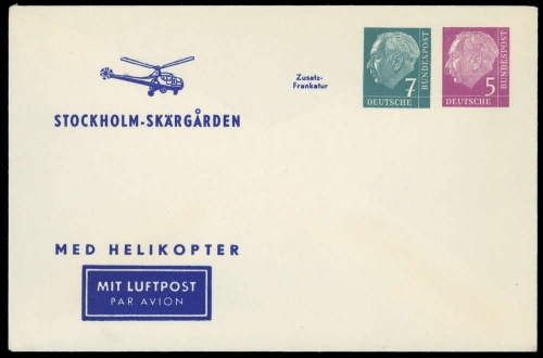 1954, Luftfahrt,Flugpost,Ganzsachen, PU 10/2b, Brief