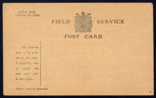 1914, Grossbritannien, Brief