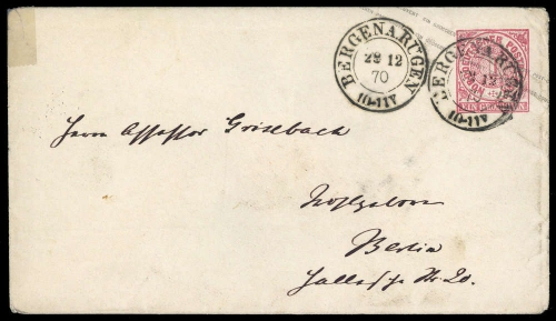 1868, Altdeutschland Norddeutscher Postbezirk, U 1 a, Brief