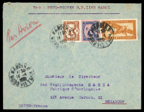 1931, Französisch Indochina Allgemeine Ausgaben, 195 u.a., Brief
