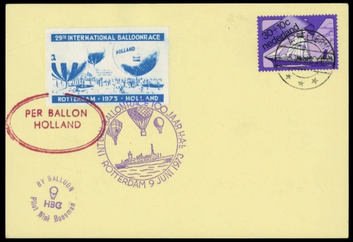 1973, Luftfahrt,Ballon,Ereignisse, Brief
