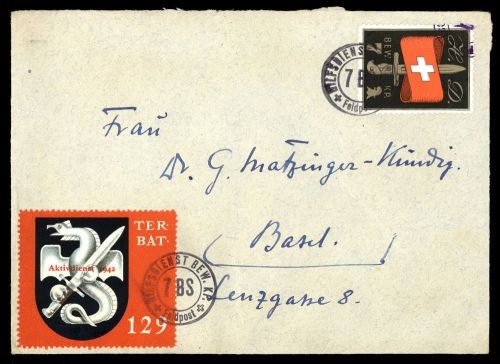 1942, Schweiz Soldatenmarken, Brief