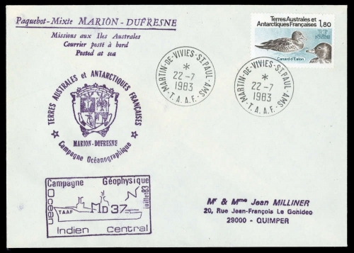 1983, Schiffahrt,Schiffspost,sonstige, TAAF 173, Brief