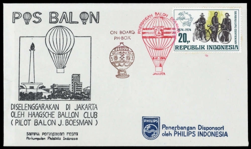 1974, Luftfahrt,Ballon,Ballonpost, Brief