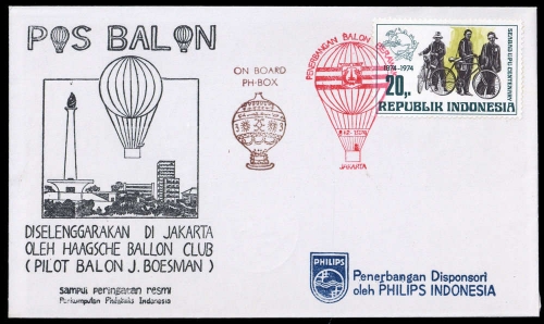 1974, Luftfahrt,Ballon,Ballonpost, Brief